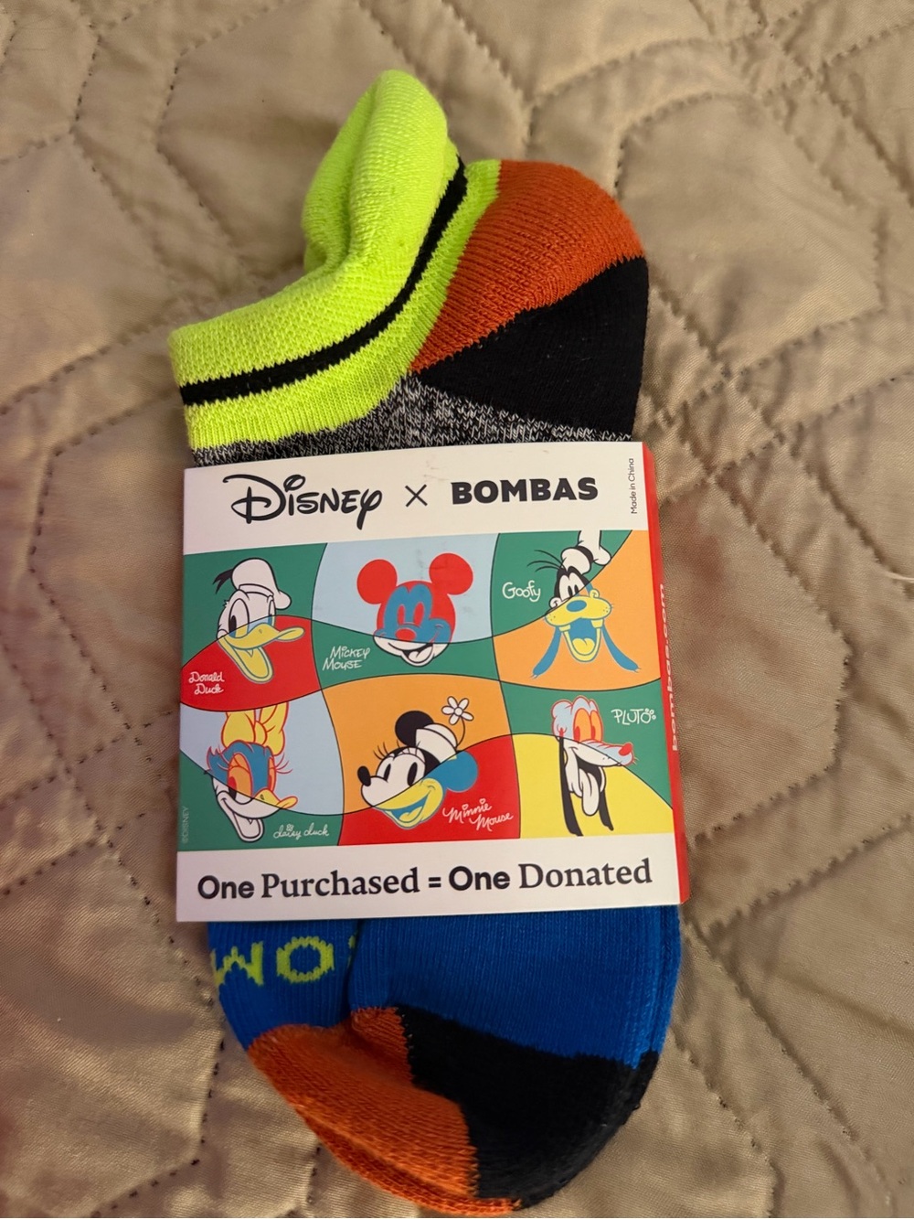 Bombas Kids Low-Cut Socks Disney kids youth in Neon Yellow, Orange, Blue, Black